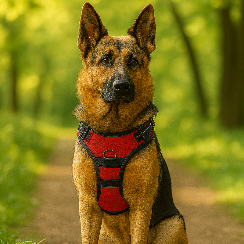 Harnais pour Chien – Sécurité Voiture & Promenade - Rouge