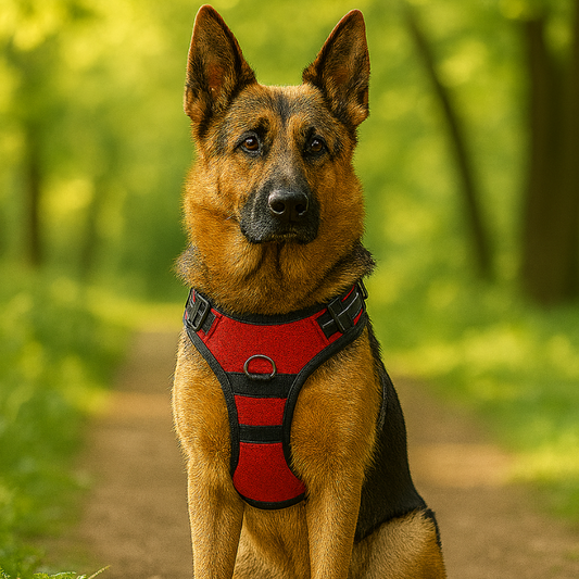 Harnais pour Chien – Sécurité Voiture & Promenade - Rouge